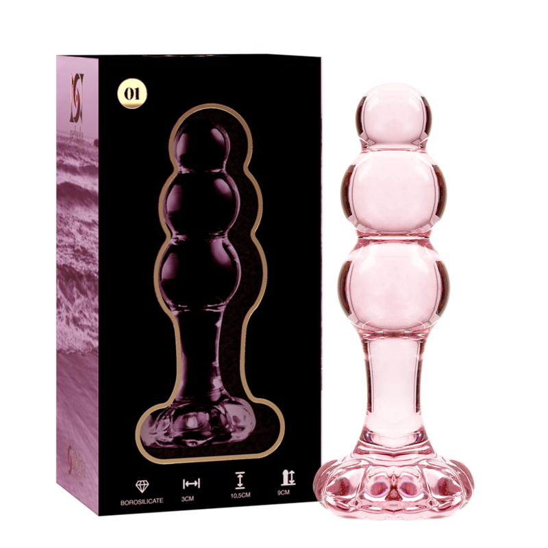 NEBULA SERIES BY IBIZA – MODELO 1 PLUG ANAL VIDRO BOROSILICADO ROSA 10.5 CM -O- 3 CM