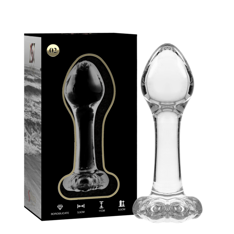 NEBULA SERIES BY IBIZA – MODELO 2 ANAL PLUG VIDRO BOROSILICADO TRANSPARENTE 11 CM -O- 3.5 CM