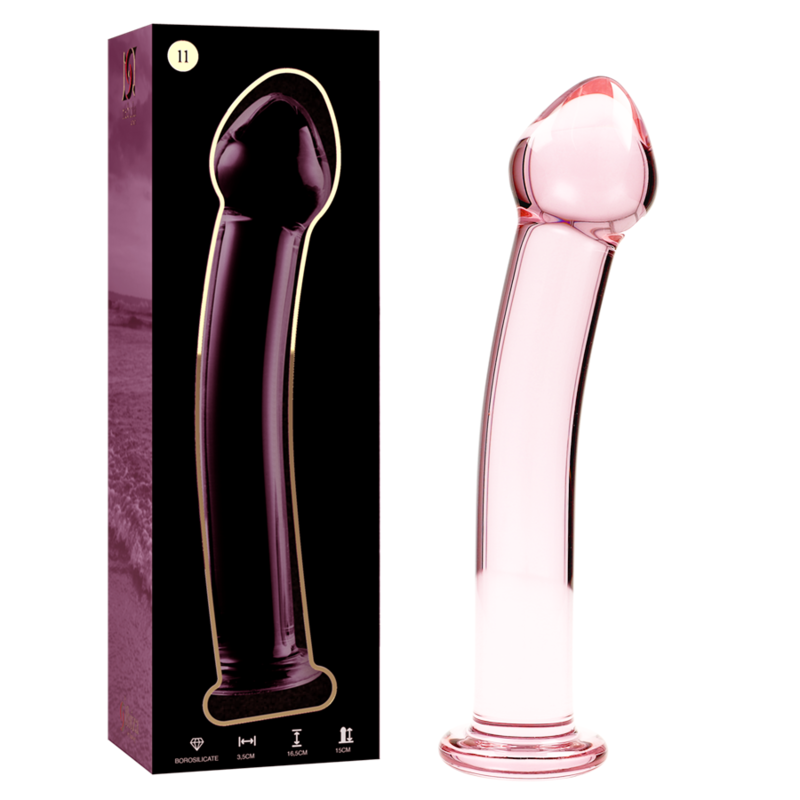 NEBULA SERIES BY IBIZA – MODELO 11 DILDO VIDRO BOROSILICADO ROSA 16 CM -O- 3 CM