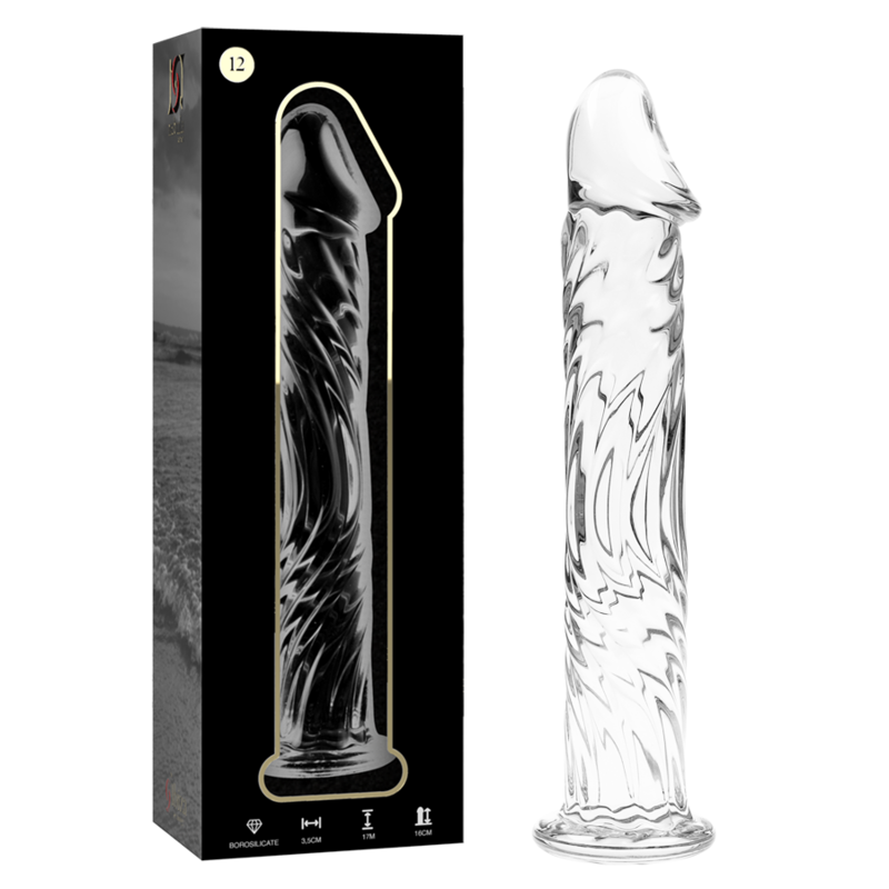 NEBULA SERIES BY IBIZA – MODELO 12 DILDO VIDRO BOROSILICADO TRANSPARENTE 17 CM -O- 3.5 CM