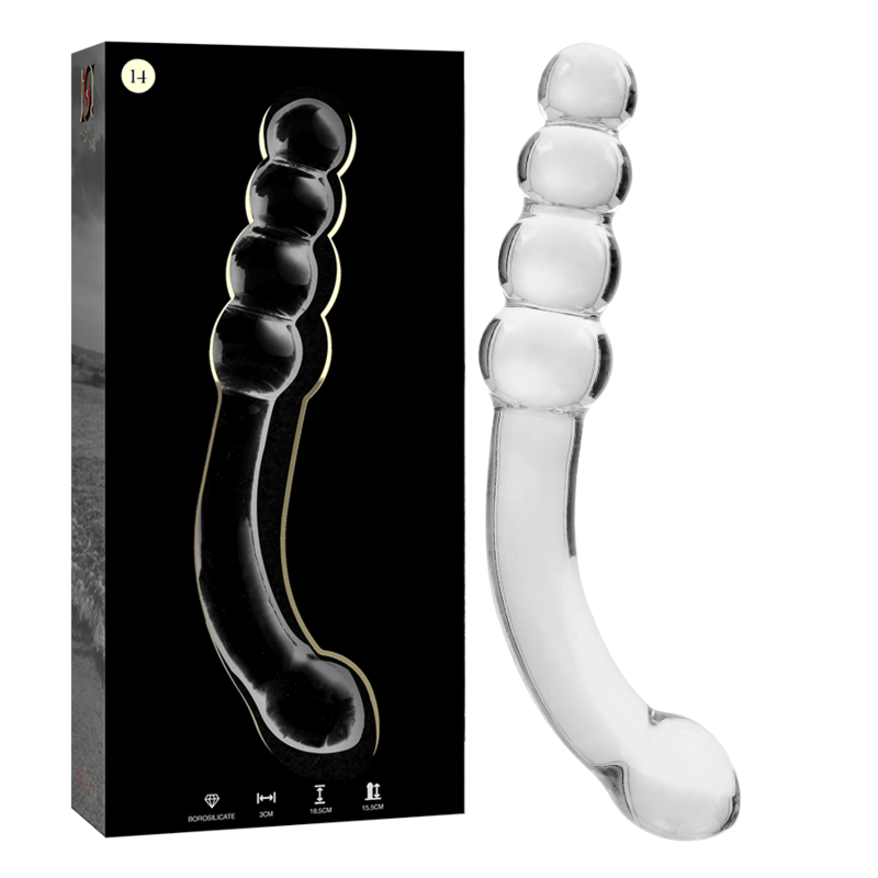 NEBULA SERIES BY IBIZA – MODELO 14 DILDO VIDRO BOROSILICADO TRANSPARENTE 18.5 CM -O- 3 CM