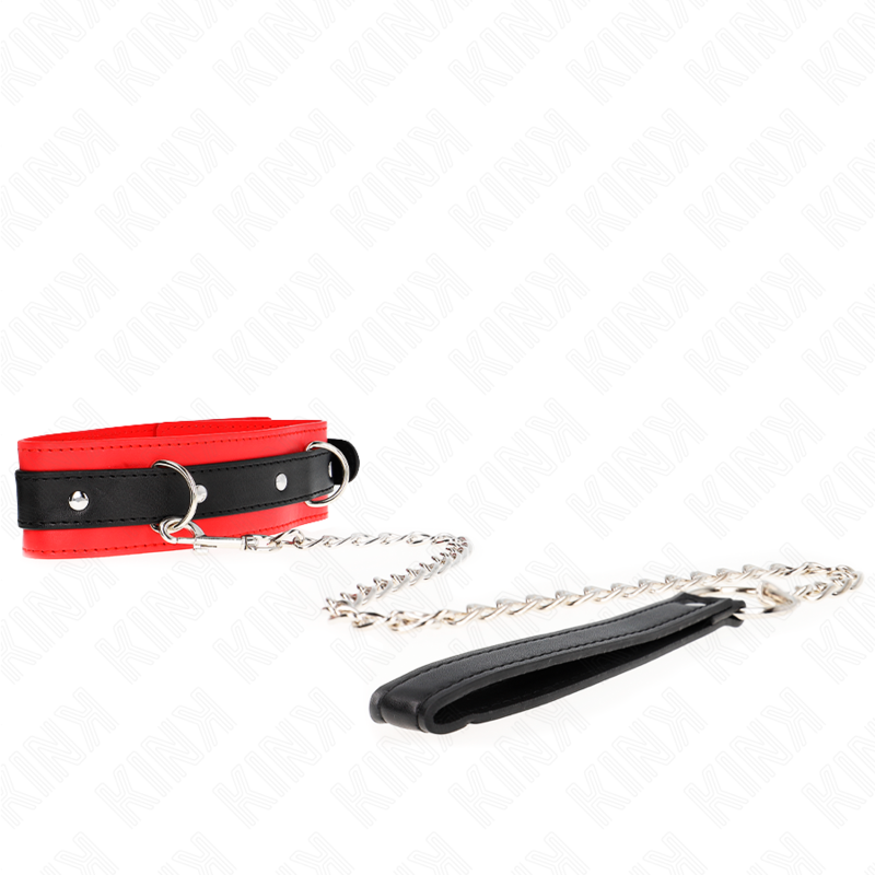 KINK – COLAR MODELO BÁSICO COM TRELA 65 CM MODELO 3 VERMELHO 53 X 5 CM