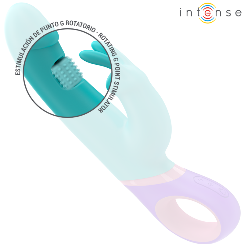 INTENSE - MONICA RABBIT VIBRADOR COM ESTIMULADOR G-SPOT ROTATIVO AZUL - Image 5