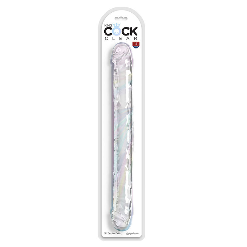 KING COCK - DOUBLE TROUBLE DILDO DUPLO 46 CM TRANSPARENTE - Image 4