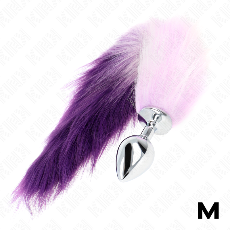 KINK – PLUG ANAL TAMANHO M 8 X 3,5 CM COM CAUDA SINTÉTICA 40 CM ROXO