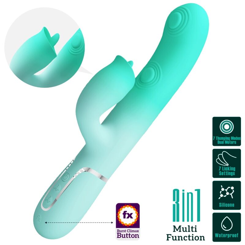 PRETTY LOVE – GIGI MULTIFUNCIONAL COELHO VIBRADOR AQUA VERDE