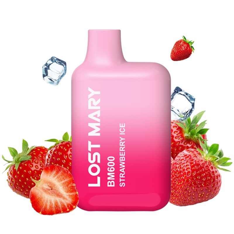 LOST MARY – (EXPOSITOR PROFESSIONAL PACK -10 UNIDADES) BM600 NICOTINE VAPER 2% DESCARTÁVEL MORANGO ICE