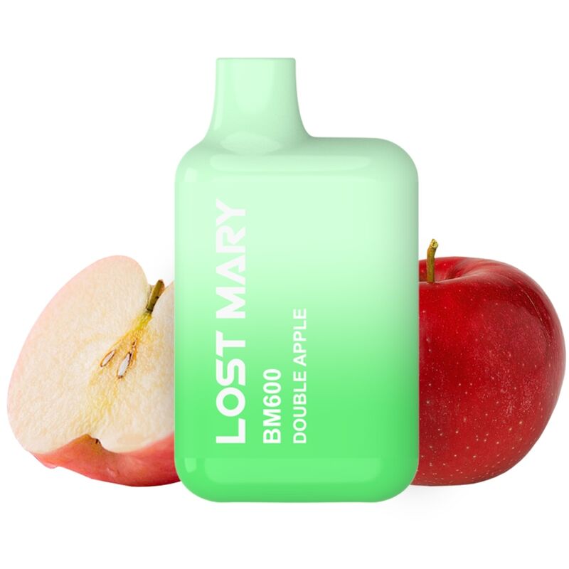 LOST MARY – (EXPOSITOR PROFESSIONAL PACK -10 UNIDADES) BM600 NICOTINE VAPER 2% DESCARTÁVEL DUPLO APPLE