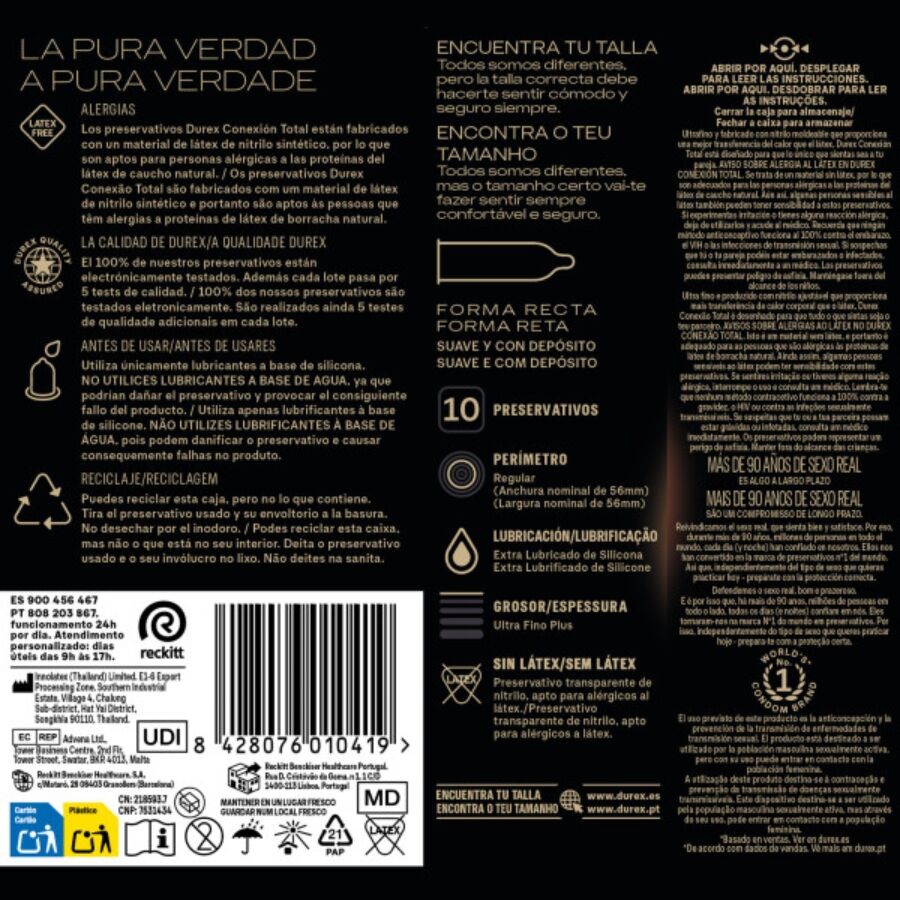 DUREX - TOTAL CONNECTION ULTRA FINE PLUS SEM LÁTEX 10 UNIDADES - Image 4