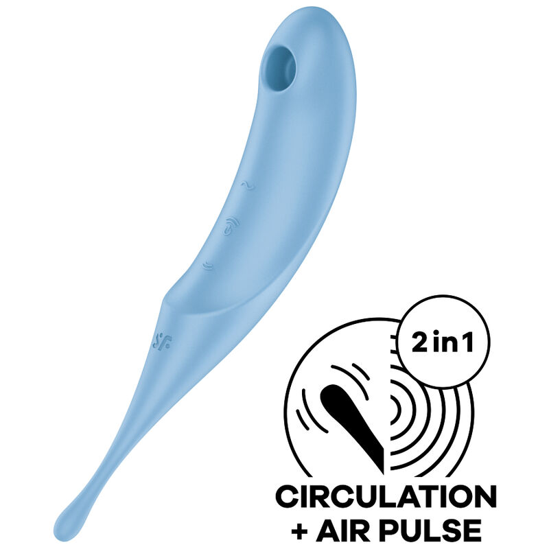 SATISFYER – ESTIMULADOR E VIBRADOR DE PULSO TWIRLING PRO AIR AZUL
