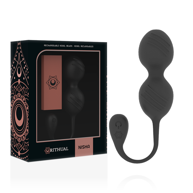 RITHUAL – BOLAS DE KEGEL VIBRATÓRIAS RECARREGVEIS NISHA PRETAS