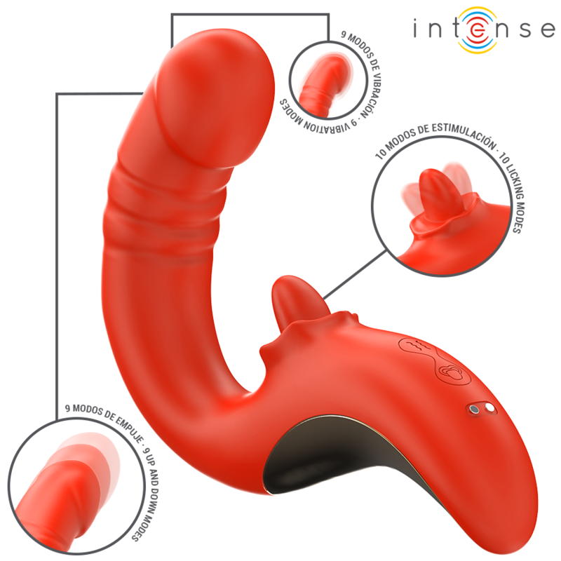 INTENSE - VIBRADOR E ESTIMULADOR PAULINA EM FORMATO U VERMELHO - Image 2