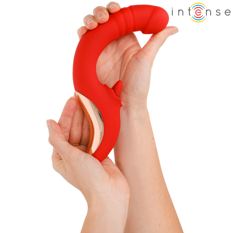 INTENSE - VIBRADOR E ESTIMULADOR PAULINA EM FORMATO U VERMELHO - Image 3