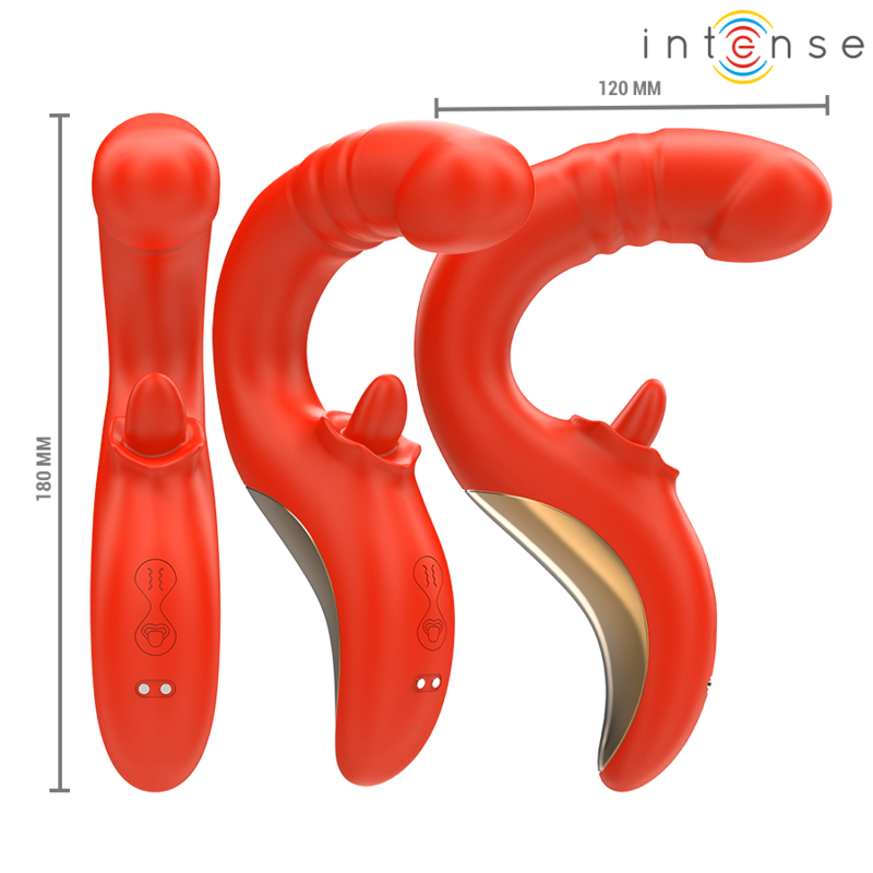 INTENSE - VIBRADOR E ESTIMULADOR PAULINA EM FORMATO U VERMELHO - Image 4