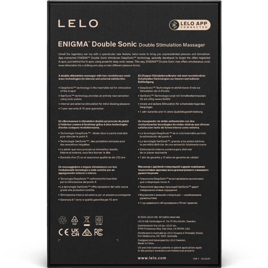 LELO - ENIGMA DUPLO VIBRADOR SÔNICO PONTO G PRETO - Image 5