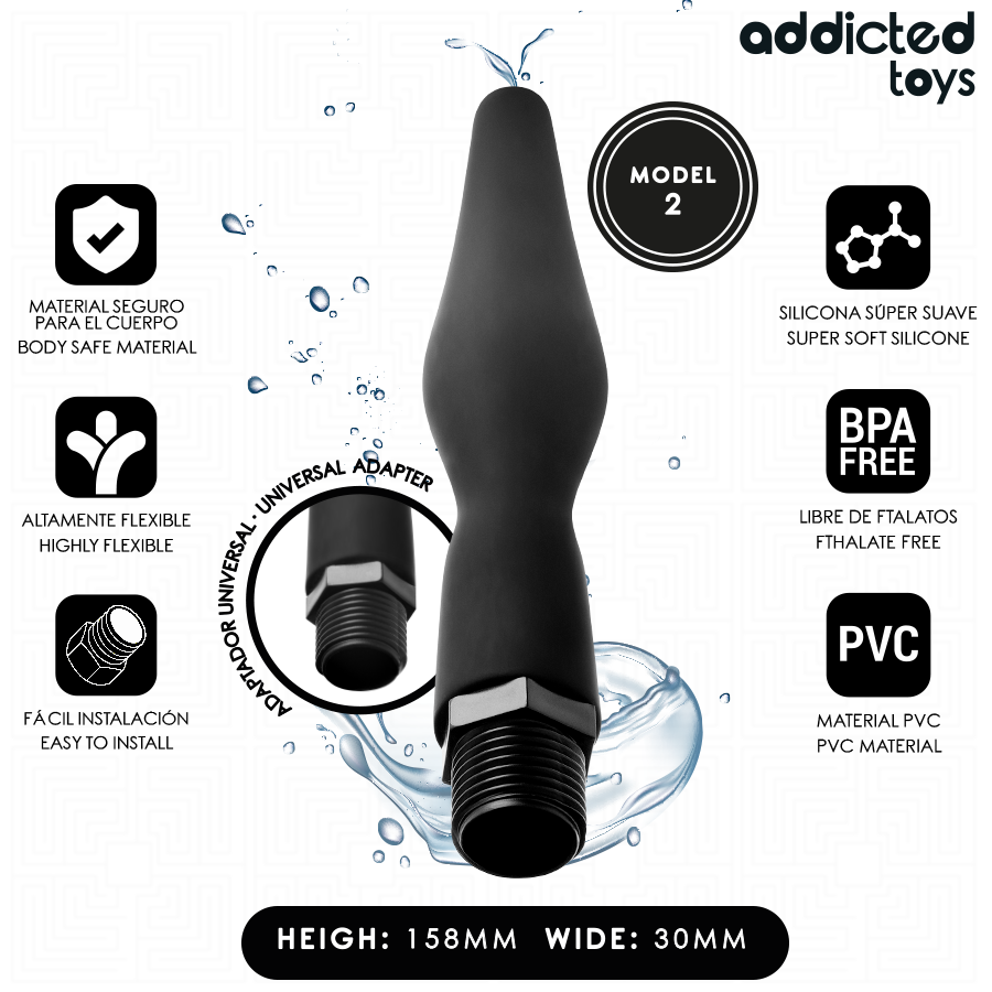 ADDICTED TOYS - LIMPADOR ANAL COM ADAPTADOR UNIVERSAL MODELO 2 - Image 2