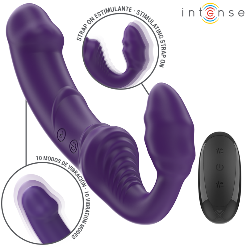 INTENSE - JILL VIBRADOR DUPLO 20 CM ROXO CONTROLE REMOTO - Image 2