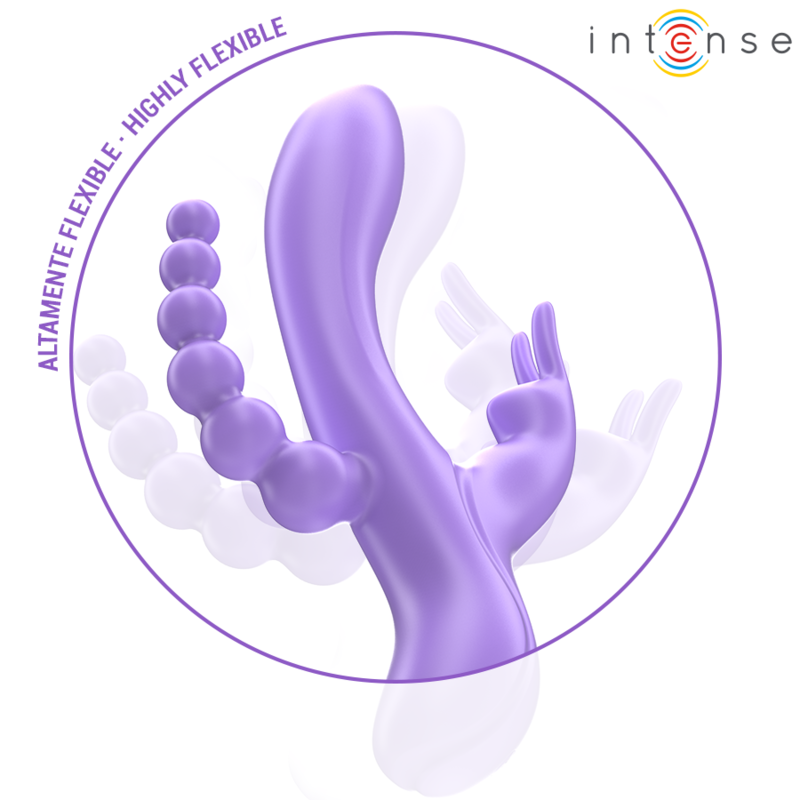 INTENSE - MIKO TRIPLO VIBRADOR COELHO & ESTIMULADOR & ANAL 7 VIBRAÇÕES ROXO - Image 4