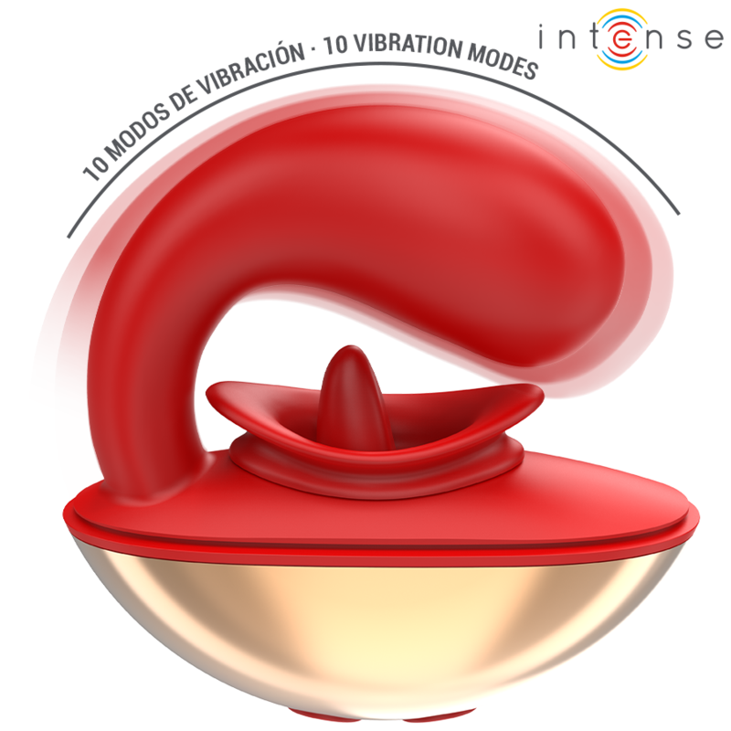 INTENSE - VIBRADOR E ESTIMULADOR MARIAH EM FORMATO U 10 VIBRAÇÕES VERMELHO - Image 4
