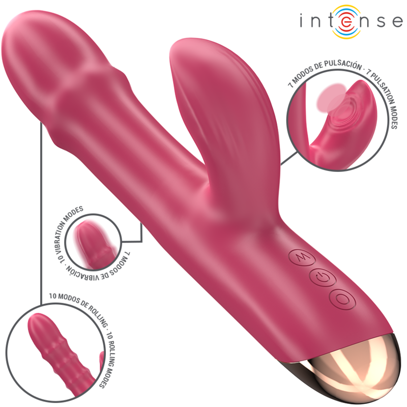 INTENSE - CHLOE VIBRADOR MULTIFUNCIONAL 3 EM 1 VERMELHO - Image 2