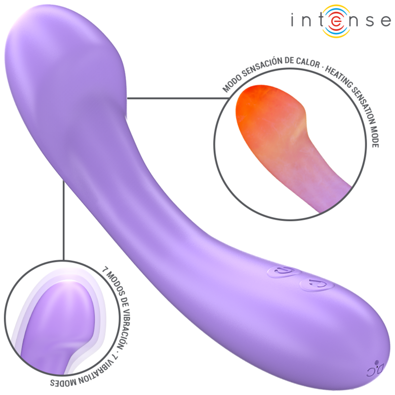 INTENSE - VIBRADOR BECKY 19 CM AQUECÍVEL 7 VIBRAÇÕES ROXO - Image 2