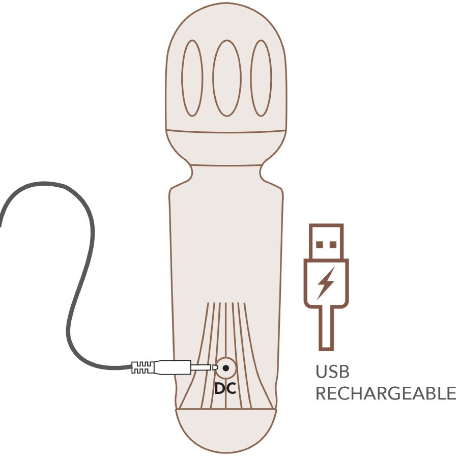 ROCKS-OFF - MINI VARINHA RECARREGÁVEL COM 16 FUNÇÕES, TULIPA PRETA - Image 5