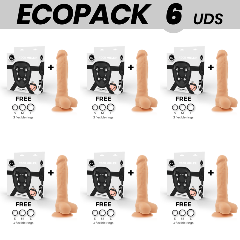 ECOPACK 6 UNIDADES - COCK MILLER ARNÊS + DENSIDADE DE SILICONE ARTICULVEL COCKSIL 19,5 CM
