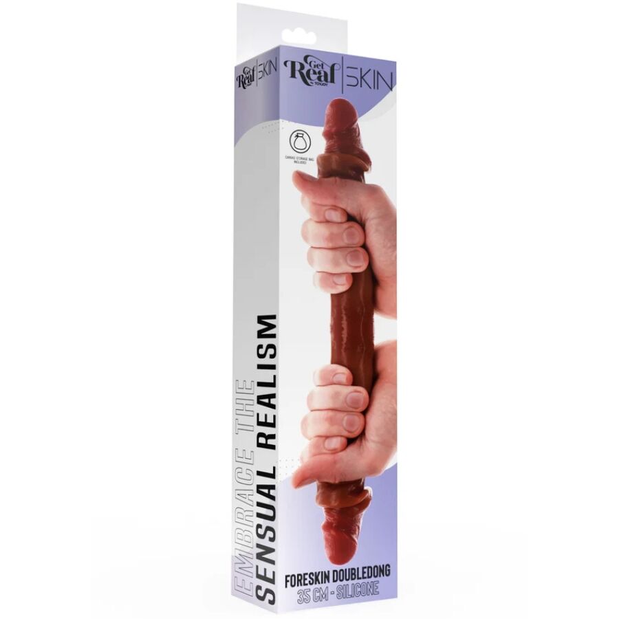 GET REAL - DILDO DE SILICONE DE DUAS PONTAS CARAMELO 35 CM - Image 4