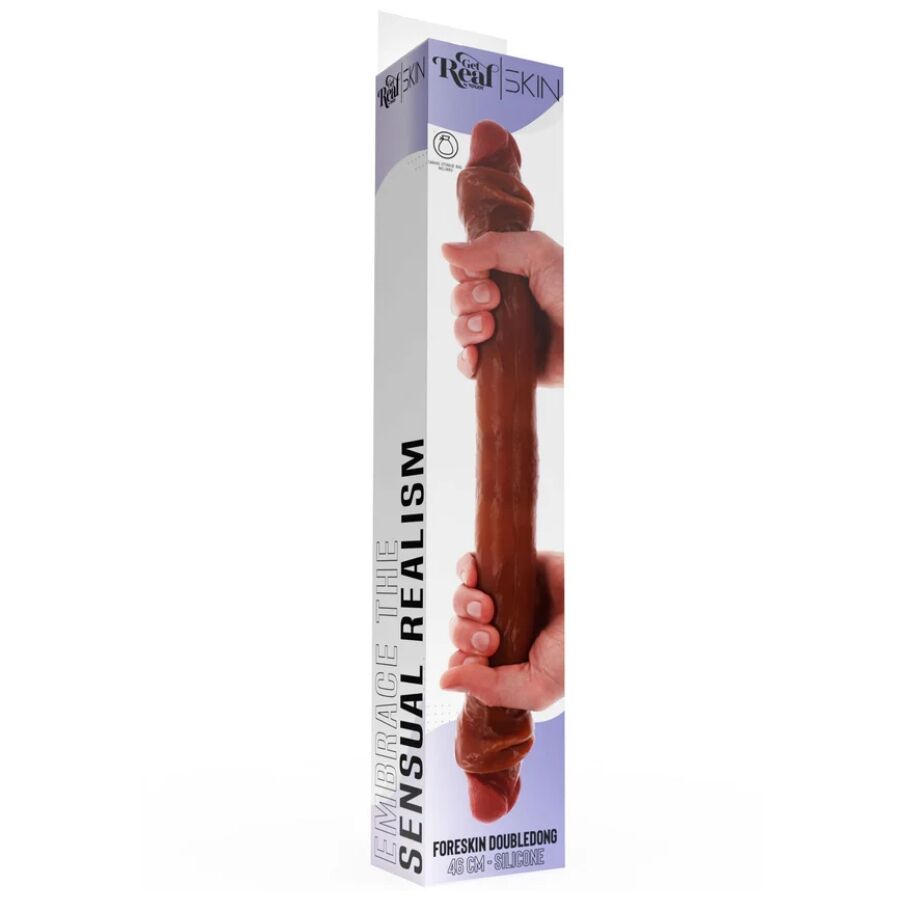 GET REAL - DILDO DE SILICONE DE DUAS PONTAS CARAMELO 46 CM - Image 4