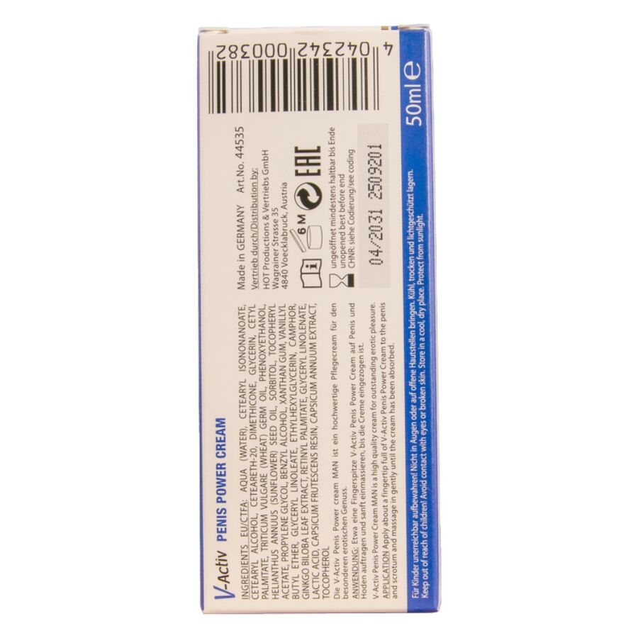 HOT - CREME PARA POTÊNCIA PENIANA V-ACTIV PARA HOMENS 50 ML - Image 5