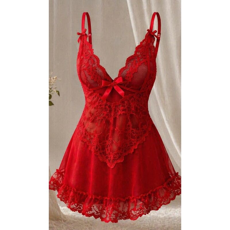 LIVCO CORSETTI FASHION - CONJUNTO NUIT CAMISETA + CALCINHA VERMELHA 2028 P/M - Image 4
