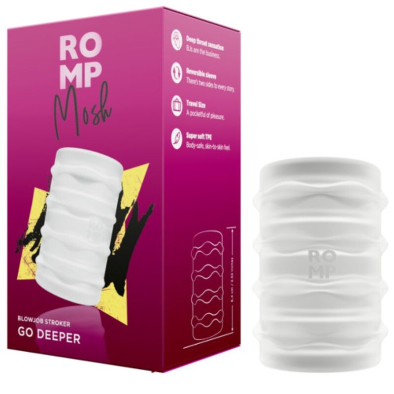 ROMP - MOSH MASTURBADOR MASCULINO TRANSPARENTE COM BAINHA REVERSÍVEL DE 6 CM - Image 2