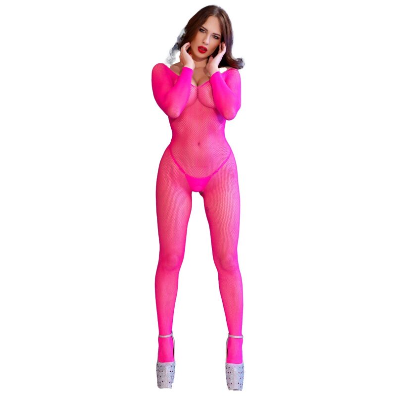 CHILIROSE - CR 4894 MEIA-CALÇA DE MALHA ROSA NEON P/M - Image 5