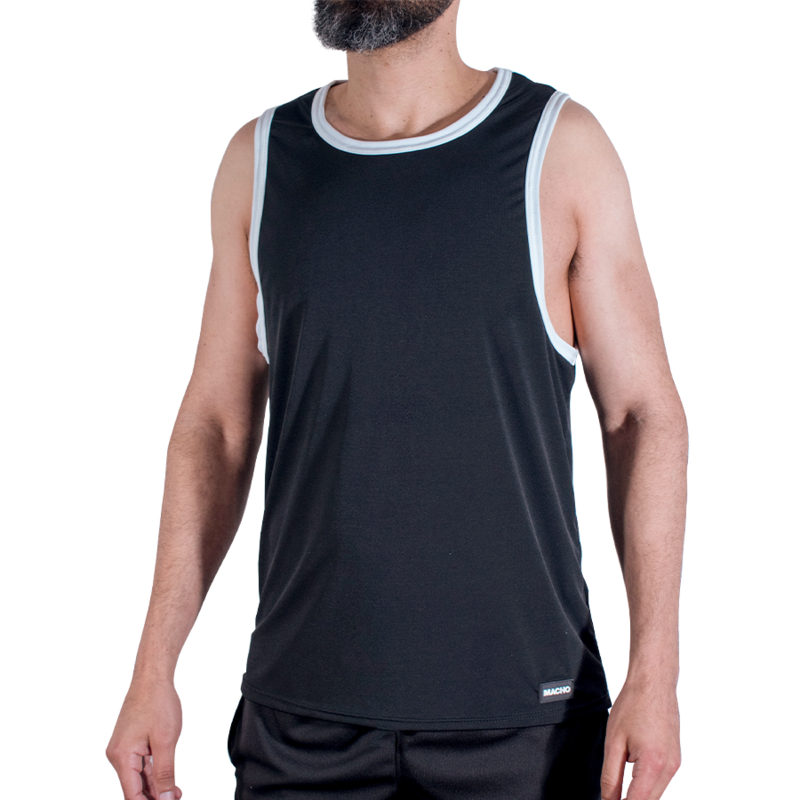 MACHO - CMV004 CAMISETA PRETA DE GINÁSTICA TAMANHO S/M - Image 4