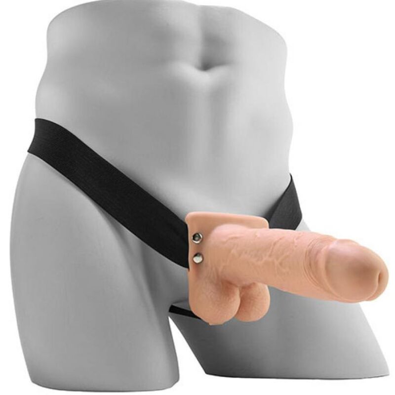 FETISH FANTASY SERIES - STRAP-ON VIBRATÓRIO REALISTA COM BOLAS 17,8 CM - Image 3