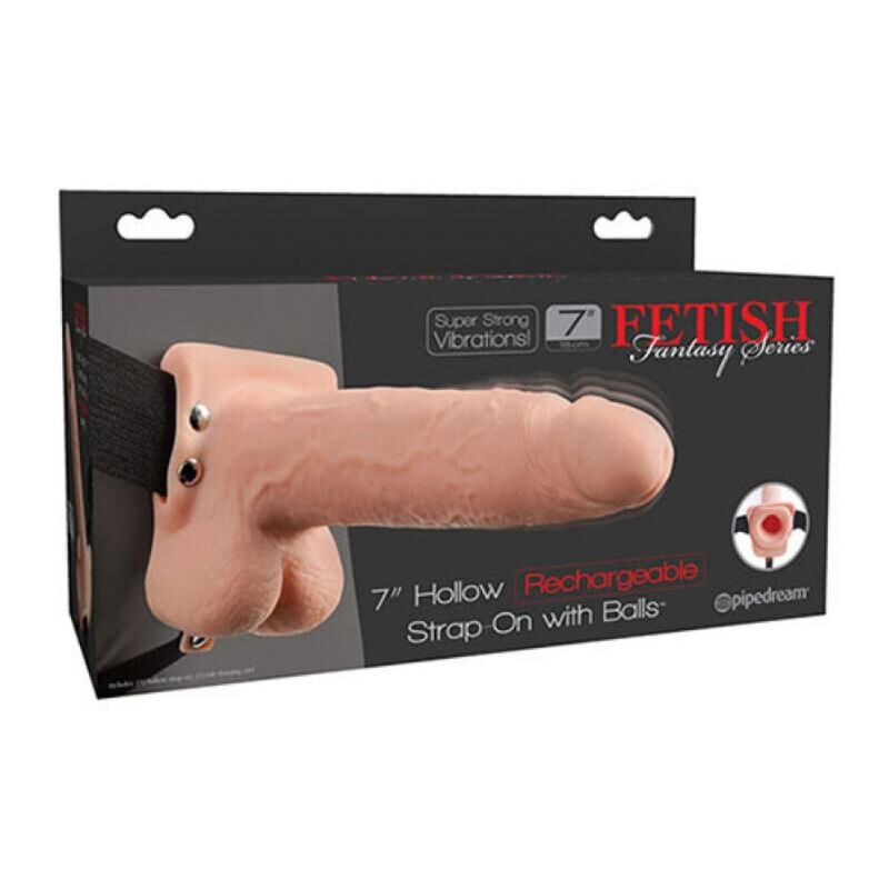 FETISH FANTASY SERIES - STRAP-ON VIBRATÓRIO REALISTA COM BOLAS 17,8 CM - Image 5