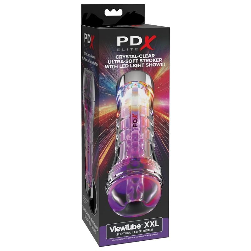 PDX ELITE - VIEWTUBE XXL LED TRANSPARENT STROKER 27,3 CM - Image 5