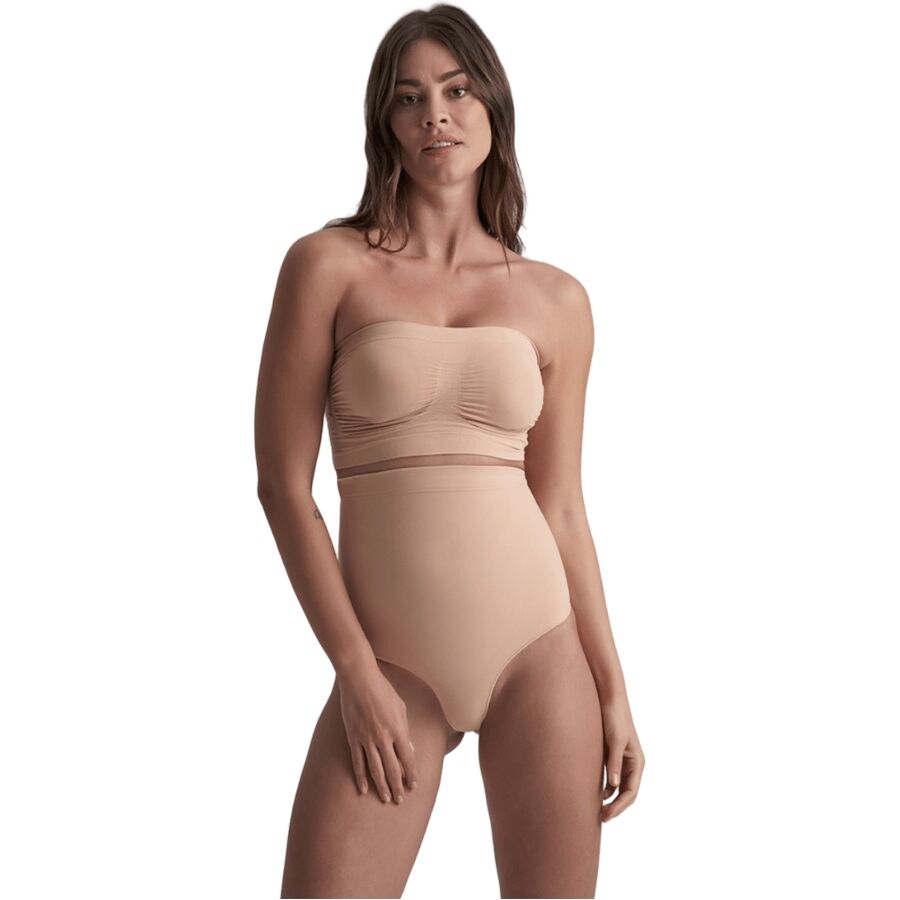 BYE-BRA - TANGA DE TALLE ALTO SIN COSTURAS BEIGE TALLA M - Image 5