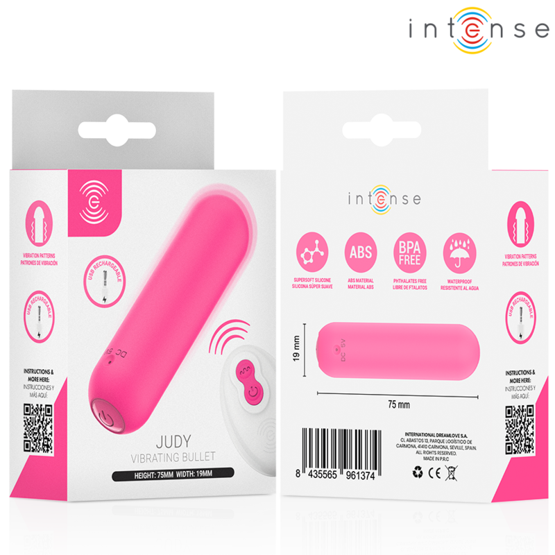 INTENSE - JUDY VIBRADOR BULLET RECARREGÁVEL COM CONTROLE REMOTO ROSA - Image 5