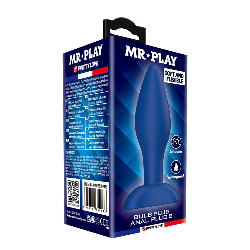 MR PLAY - PLUG ANAL DE SILICONE CÔNICO AZUL S - Image 3