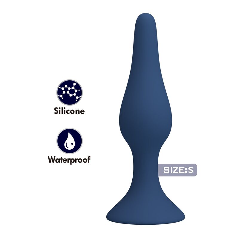 MR PLAY - PLUG ANAL FINO DE SILICONE AZUL TAMANHO S - Image 2