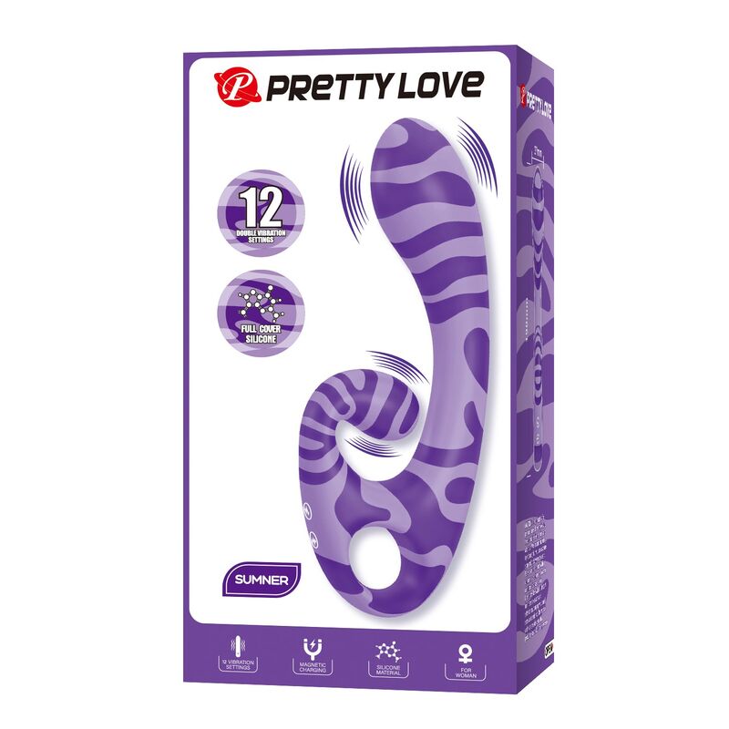 PRETTY LOVE - SUMMER VIBRADOR DE DUAS PONTAS COM ALÇA 19 CM Ø 3,5 CM ROXO - Image 2