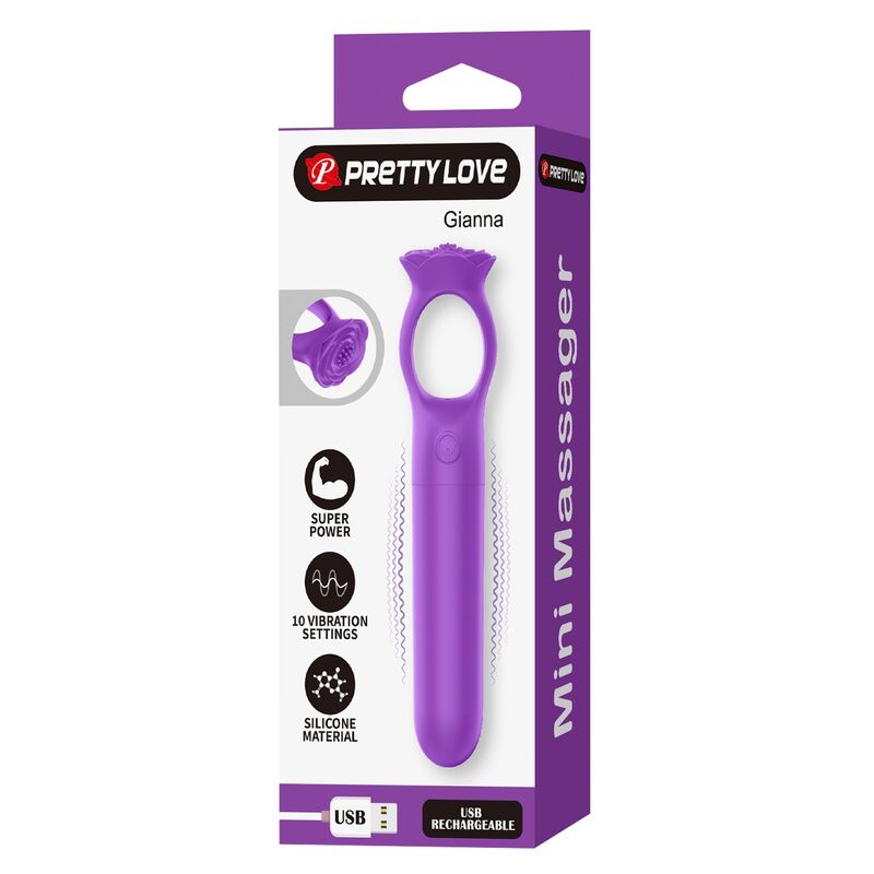 PRETTY LOVE - MINI VIBRADOR MASSAGEADOR RECARREGÁVEL GIANA ROXO - Image 2