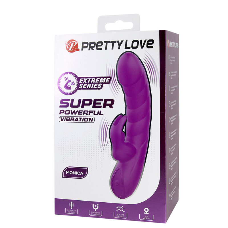 PRETTY LOVE - MONICA VIBRADOR RECARREGÁVEL COM DUPLA ESTIMULAÇÃO PARA PONTO G E CLITÓRIS ROXO - Image 2