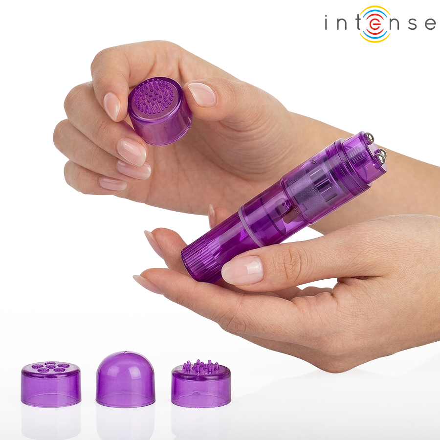 Mini Vibrador Intense Kurt Roxo com 4 Cabeças Intercambiáveis - Image 2